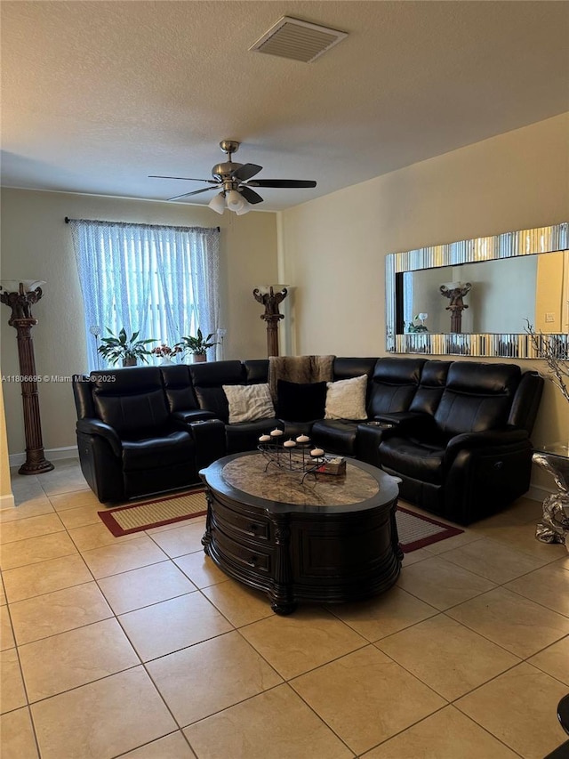 11564 SW 151st Ave, Miami, FL 33196 - living area featuring light tile patterned floors and a ceiling fan