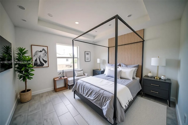 2020 S Montana Cir, La Belle, FL 33935 - bedroom with baseboards, a raised ceiling, and recessed lighting