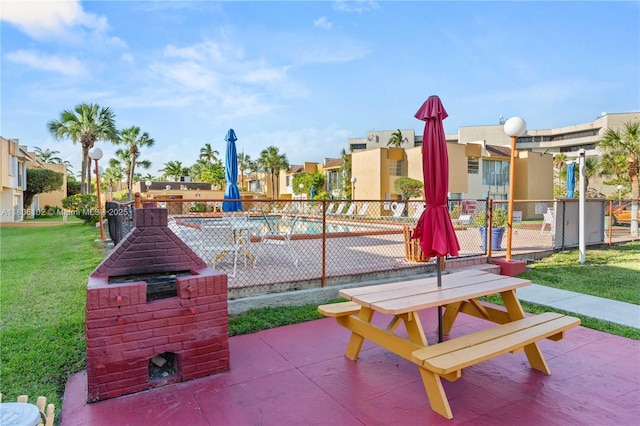 9310 W Flagler St Unit 111A, Miami, FL 33174 - view of patio / terrace with a residential view and outdoor dining area