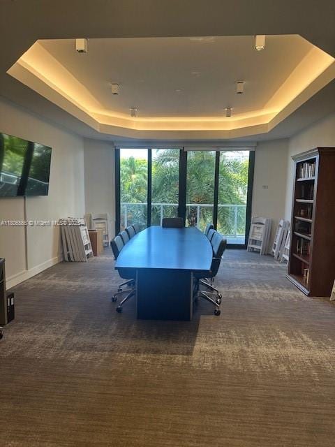 19500 Turnberry Way Unit 12A, Aventura, FL 33180 - office space with a tray ceiling, carpet flooring, and healthy amount of natural light
