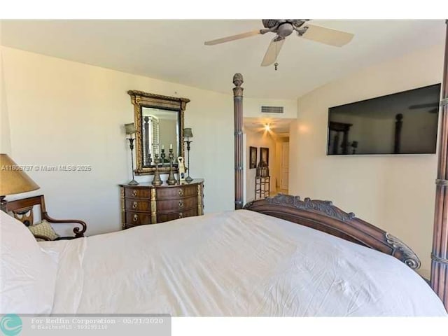 2100 N Ocean Blvd Unit 5B, Fort Lauderdale, FL 33305 - bedroom featuring ceiling fan