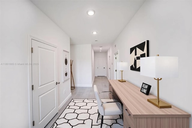 2022 Granada Rd, La Belle, FL 33935 - office featuring recessed lighting, light wood-style flooring, and baseboards