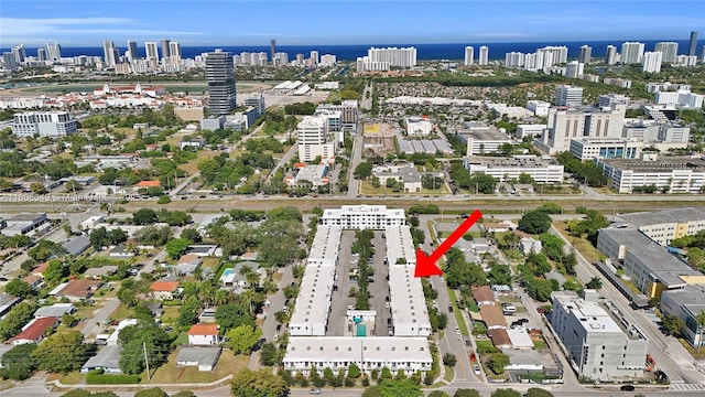 2621 NE 212th Ter Unit 209, Miami, FL 33180 - aerial view of property and surrounding area featuring nearby urban area and a large body of water