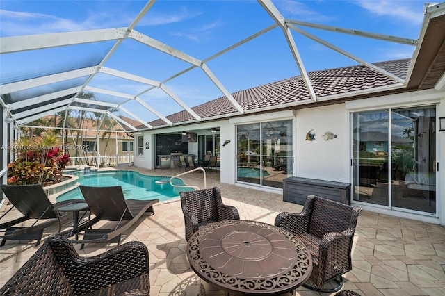 249 SW 37th Ln, Cape Coral, FL 33914 - outdoor pool with a patio area and glass enclosure