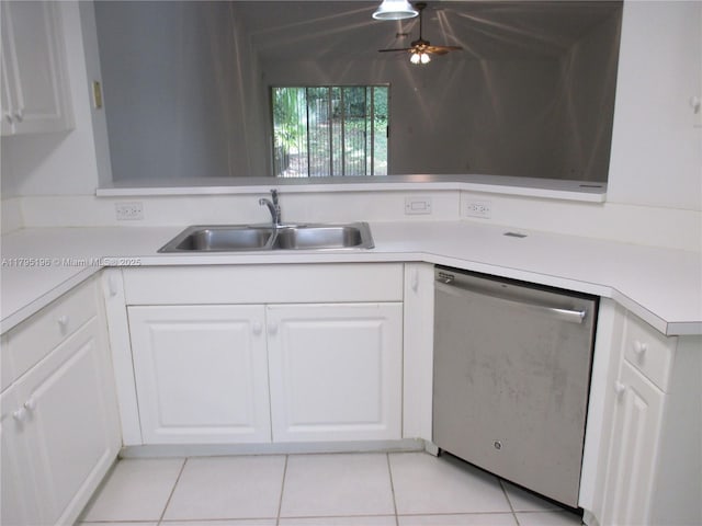 4112 Pine Ridge Ln, Weston, FL 33331 - kitchen featuring dishwasher, a sink, light countertops, and white cabinetry