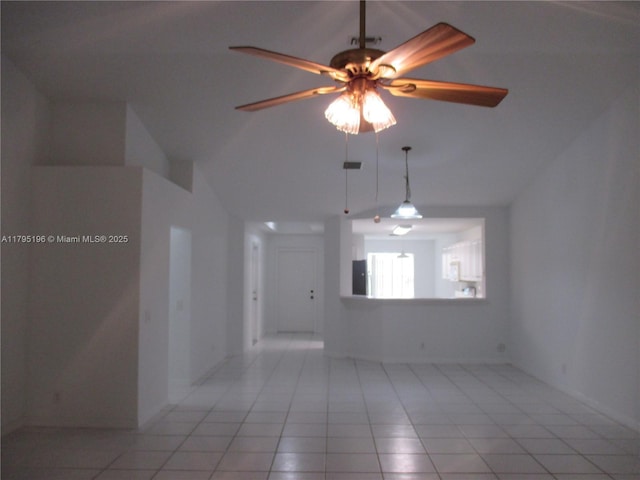 4112 Pine Ridge Ln, Weston, FL 33331 - unfurnished room featuring light tile patterned floors, a ceiling fan, and lofted ceiling