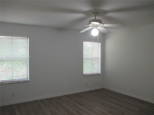 4112 Pine Ridge Ln, Weston, FL 33331 - spare room with wood finished floors, ceiling fan, and healthy amount of natural light