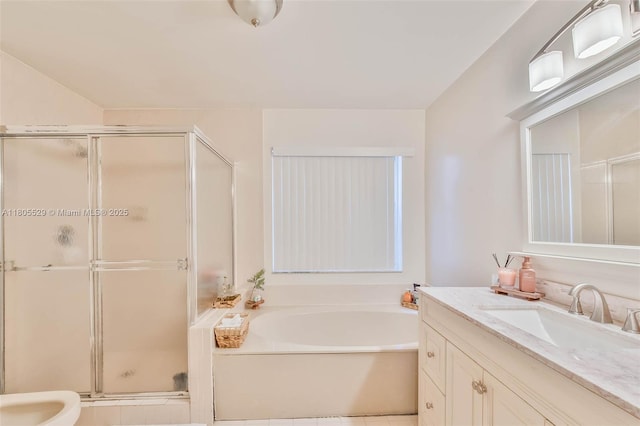14226 SW 90th Ter, Miami, FL 33186 - full bath with a stall shower, vanity, and a garden tub