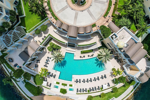 848 Brickell Key Dr Unit 3803, Miami, FL 33131 - drone / aerial view of a pool