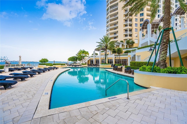 848 Brickell Key Dr Unit 3803, Miami, FL 33131 - community pool with a patio
