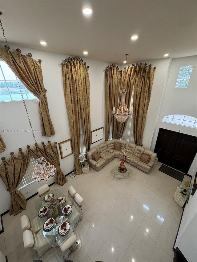 15375 SW 93rd Ln, Miami, FL 33196 - living area with recessed lighting and tile patterned flooring
