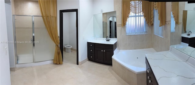 15375 SW 93rd Ln, Miami, FL 33196 - full bath with vanity, a bath, a shower stall, and tile patterned floors