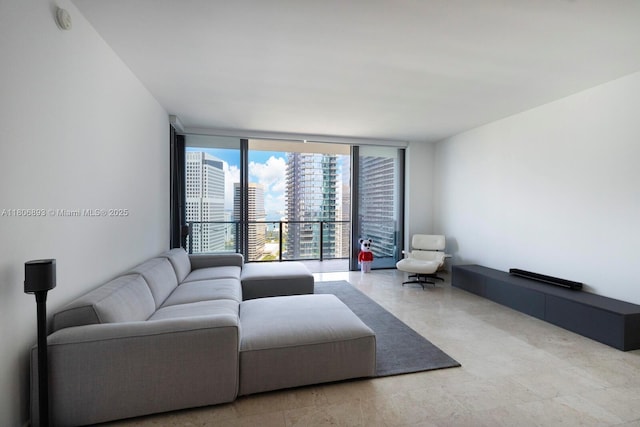88 SW 7th St Unit 2707, Miami, FL 33130 - living area featuring expansive windows and a city view