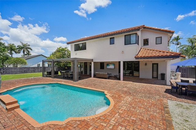 11898 SW 74th Ter, Miami, FL 33183 - view of swimming pool featuring a fenced backyard, outdoor dining area, and a patio