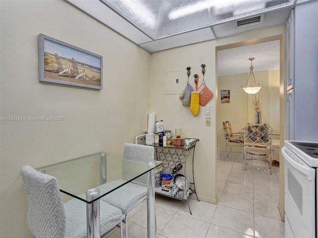 3113 S Ocean Dr Unit 603, Hallandale Beach, FL 33009 - dining room with light marble finish flooring and baseboards