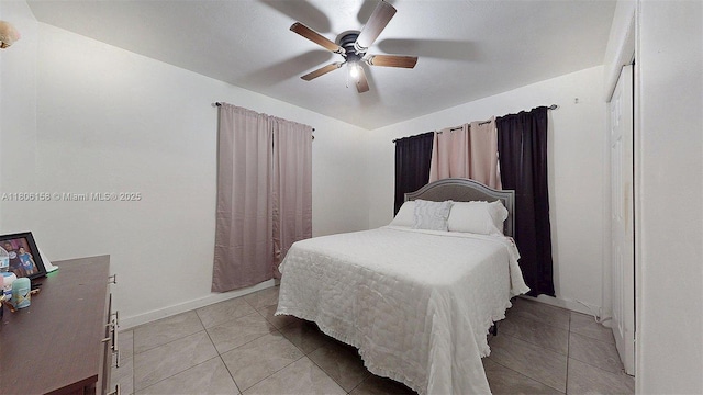 18502 NW 23rd Ct, Miami Gardens, FL 33056 - bedroom featuring a ceiling fan and light tile patterned flooring