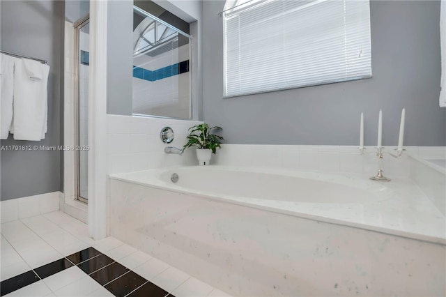 1060 NW 192nd Ave, Pembroke Pines, FL 33029 - bathroom with a bath, a shower, and tile patterned floors