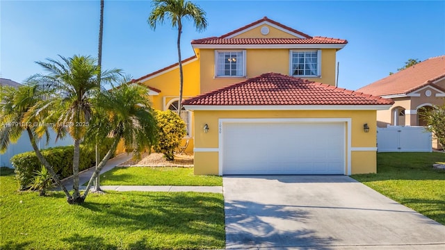 1060 NW 192nd Ave, Pembroke Pines, FL 33029 - mediterranean / spanish-style home featuring stucco siding, a tiled roof, and driveway