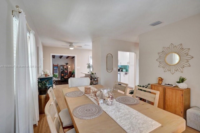 1222 S 14th Ct S, Lake Worth, FL 33460 - dining area with wood finished floors, ceiling fan, and healthy amount of natural light