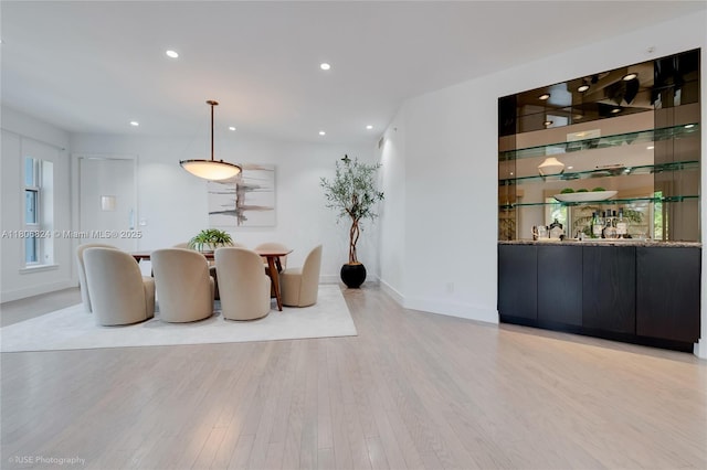 13637 Deering Bay Dr Unit 231, Coral Gables, FL 33158 - unfurnished dining area with light wood-style flooring, recessed lighting, and baseboards