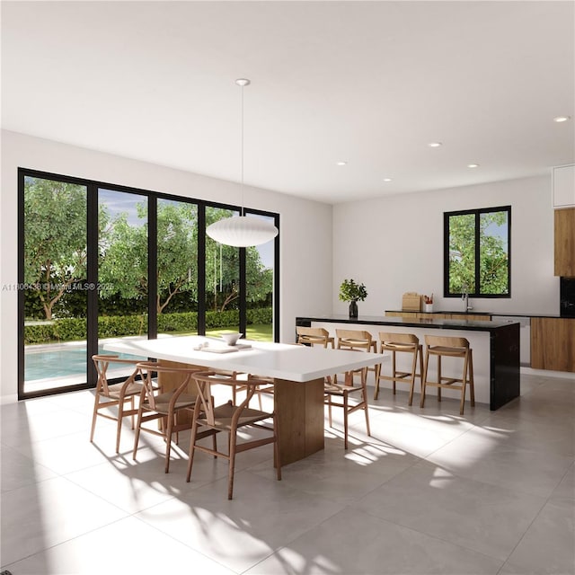 2405 SW 62nd Ave, Miami, FL 33155 - dining space with plenty of natural light, recessed lighting, and light tile patterned floors