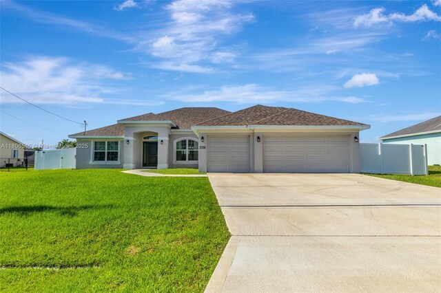 2316 SW Santana Ave, Port St Lucie, FL 34953 - view of front facade with an attached garage, driveway, stucco siding, and a shingled roof