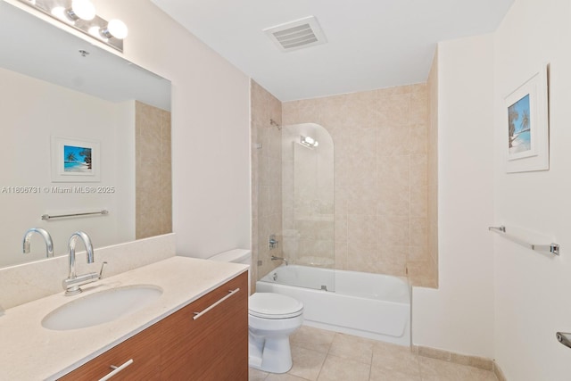 2641 N Flamingo Rd Unit 2408N, Sunrise, FL 33323 - bathroom featuring vanity, toilet, tile patterned flooring, and  shower combination
