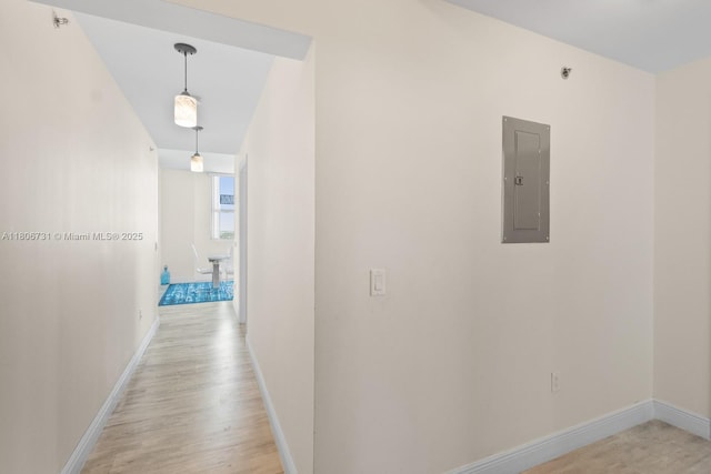2641 N Flamingo Rd Unit 2408N, Sunrise, FL 33323 - hall with electric panel, light wood finished floors, and baseboards