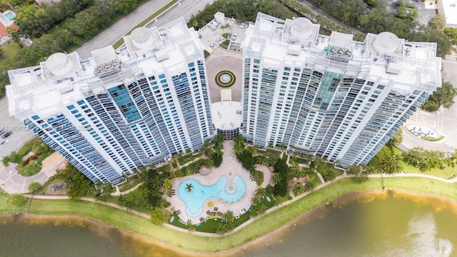 2641 N Flamingo Rd Unit 2408N, Sunrise, FL 33323 - aerial view of a pool area and a large body of water