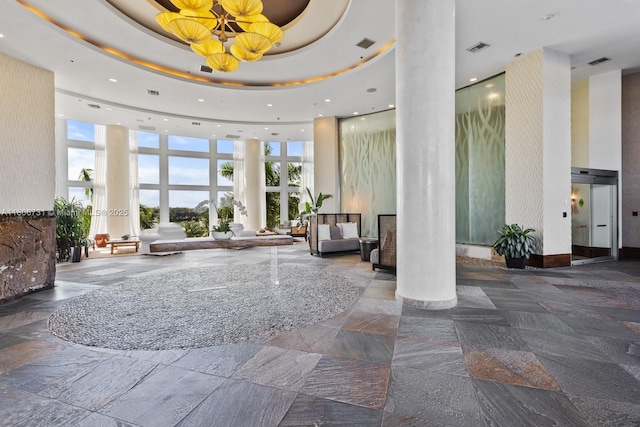 2641 N Flamingo Rd Unit 2408N, Sunrise, FL 33323 - common area featuring a high ceiling and recessed lighting