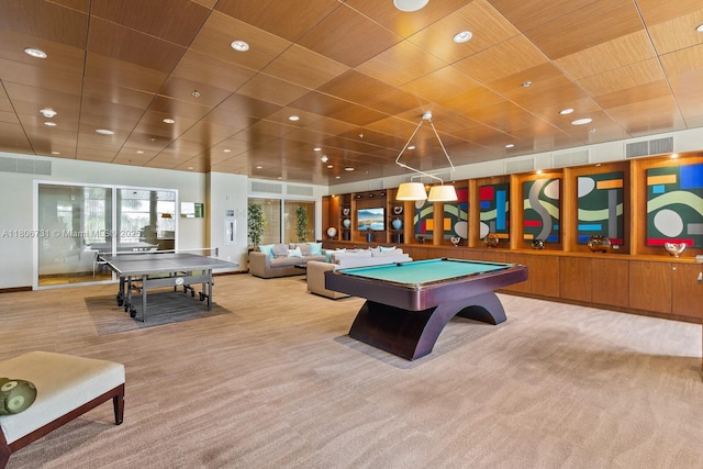 2641 N Flamingo Rd Unit 2408N, Sunrise, FL 33323 - recreation room featuring carpet floors, billiards table, and recessed lighting