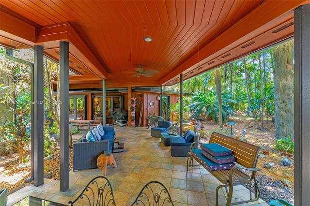 22800 SW 157th Ave, Miami, FL 33170 - view of patio / terrace with outdoor lounge area and ceiling fan