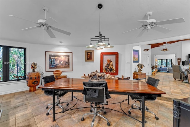 22800 SW 157th Ave, Miami, FL 33170 - office area with a ceiling fan and light tile patterned floors