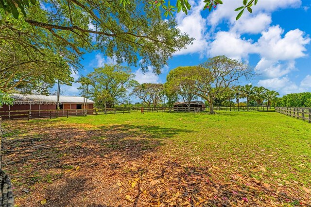 22800 SW 157th Ave, Miami, FL 33170 - view of yard with an exterior structure, a view of countryside, an outdoor structure, and an enclosed riding area