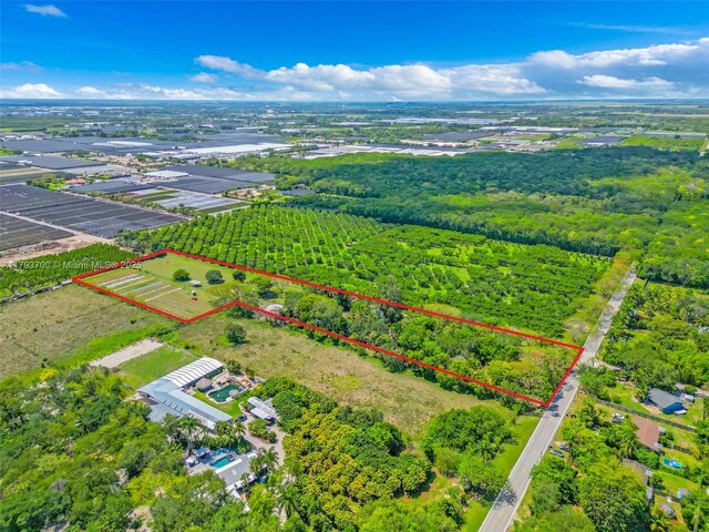 22800 SW 157th Ave, Miami, FL 33170 - aerial view of sparsely populated area with property parcel outlined