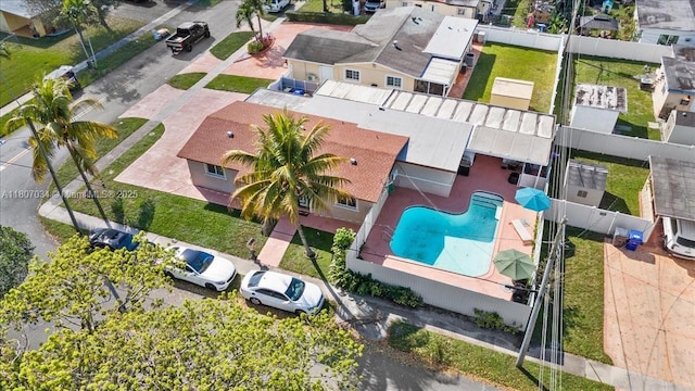 7601 Simms St, Hollywood, FL 33024 - view from above of property featuring a pool