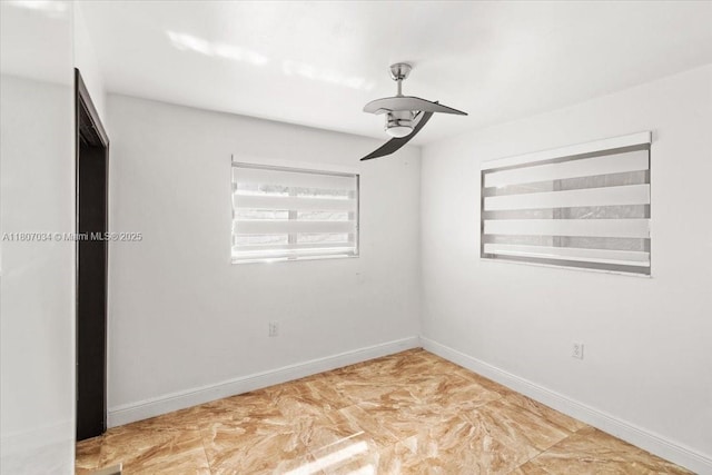 7601 Simms St, Hollywood, FL 33024 - spare room featuring ceiling fan and baseboards