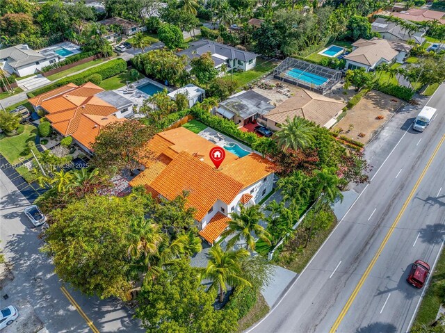 210 NE 107th St, Miami Shores, FL 33161 - aerial view of residential area with a pool