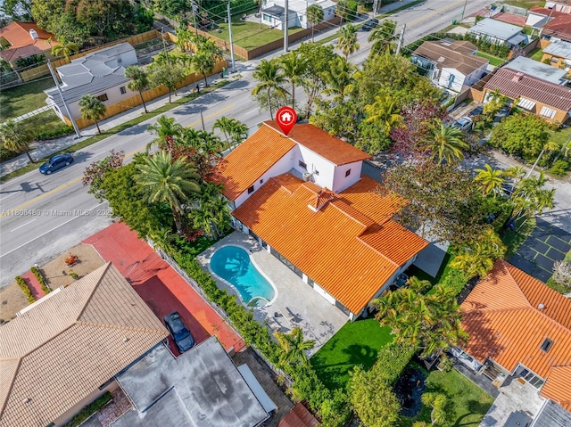 210 NE 107th St, Miami Shores, FL 33161 - aerial view of residential area with a pool