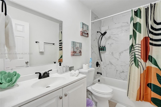7531 Simms St, Hollywood, FL 33024 - bathroom with shower / bathtub combination with curtain, vanity, and toilet