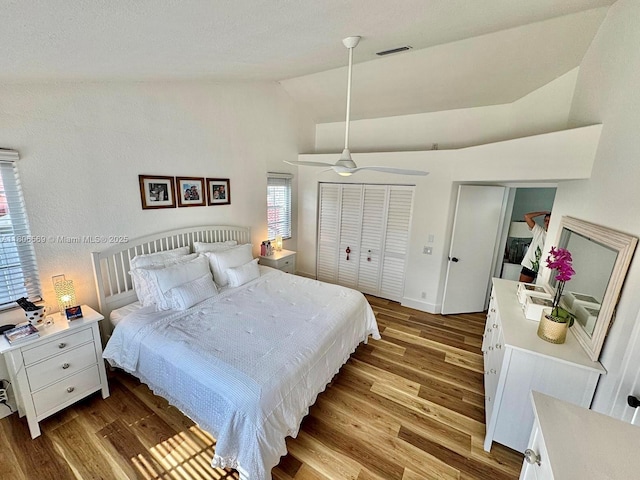 594 Spinnaker, Weston, FL 33326 - bedroom with vaulted ceiling and wood finished floors