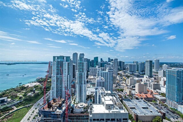 398 NE 5th St Unit 4518, Miami, FL 33132 - drone / aerial view of a nearby body of water and city skyline
