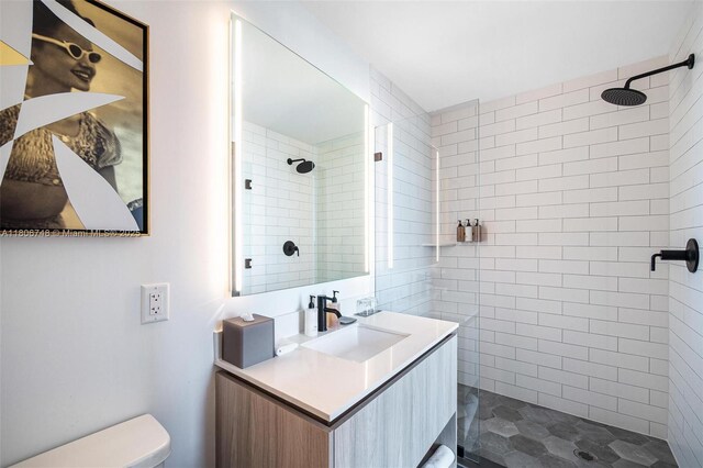 398 NE 5th St Unit 4518, Miami, FL 33132 - full bathroom featuring a shower stall, toilet, and vanity