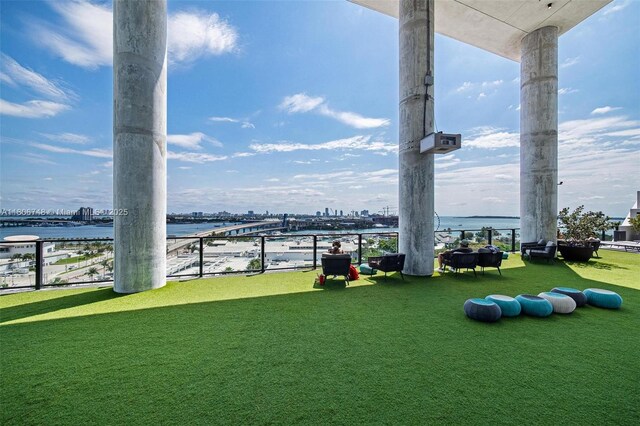 398 NE 5th St Unit 4518, Miami, FL 33132 - view of grassy yard with a water view