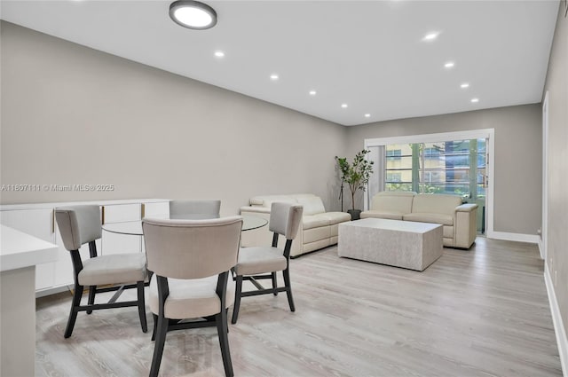 100 Ashbury Rd Unit 103, Hollywood, FL 33024 - dining area featuring light wood-type flooring, recessed lighting, and baseboards