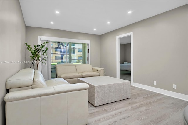 100 Ashbury Rd Unit 103, Hollywood, FL 33024 - living area with recessed lighting, light wood-style flooring, and baseboards