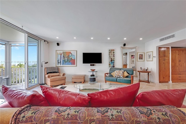 200 Ocean Lane Dr Unit 305, Key Biscayne, FL 33149 - tiled living area with recessed lighting