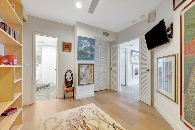 200 Ocean Lane Dr Unit 305, Key Biscayne, FL 33149 - hall featuring light wood-style floors, baseboards, and recessed lighting
