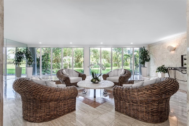 200 Ocean Lane Dr Unit 305, Key Biscayne, FL 33149 - living room with expansive windows and recessed lighting