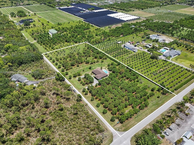 15150 SW 240th St, Homestead, FL 33032 - aerial view of sparsely populated area with large plots for crops and property boundaries highlighted